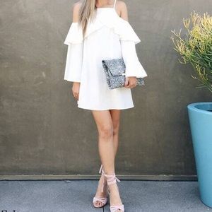 Cute Boho Festival Flounce Cold Shoulder Mini S tagless from SHEIN